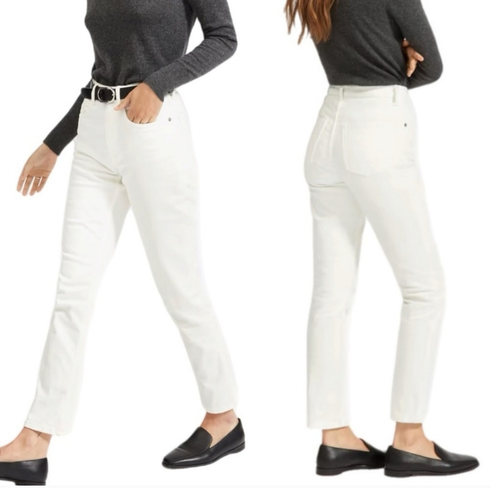 Everlane Straight High Waisted Jeans W27 white